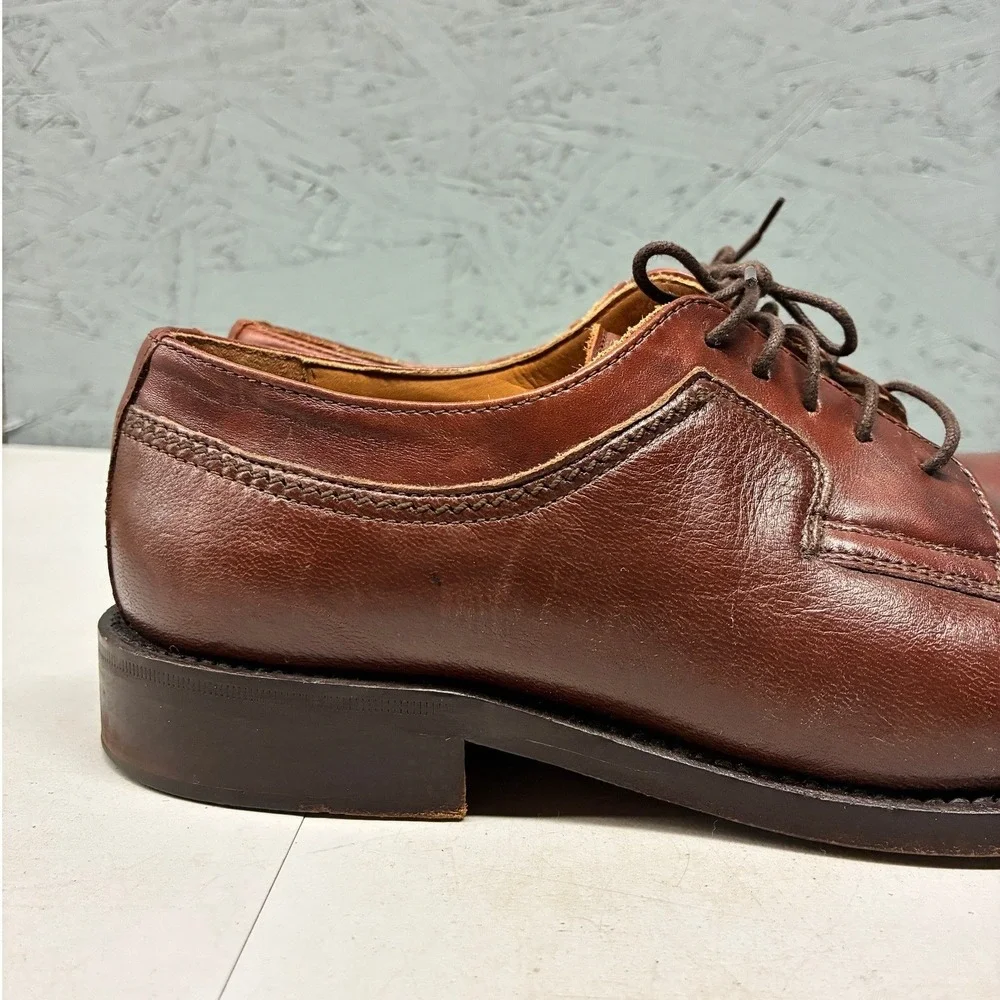 Pitti Shoes Firenze Cap Toe Derby Shoes Mens 8.5 M Brown Leather Made In Italy